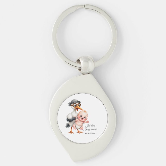 Chaveiro Pulseira de chave engraçada ajustável para chá de  (Frente)