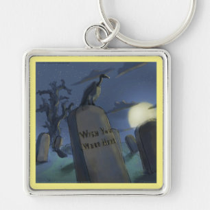 Chaveiro Pulseira de chave engraçada de lápide de Halloween
