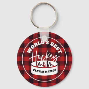 Chaveiro Pulseira de Chave 'Melhor Mãe de Hockey do Mundo'