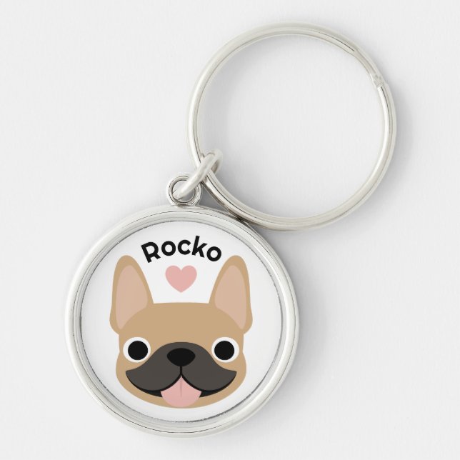 Chaveiro Pulseira de Chave Personalizada Bulldog Francês No (Frente)