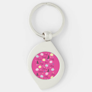 Chaveiro Pulseira de Chave Rosa Padrão de Lótus de Força