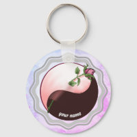 Pulseira de chave yin yang Rosa Vermelha
