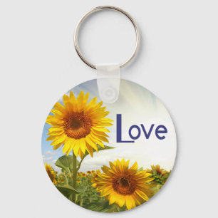 Chaveiro Pulseira de Chaves Flor de Girassol Amarelo Amor