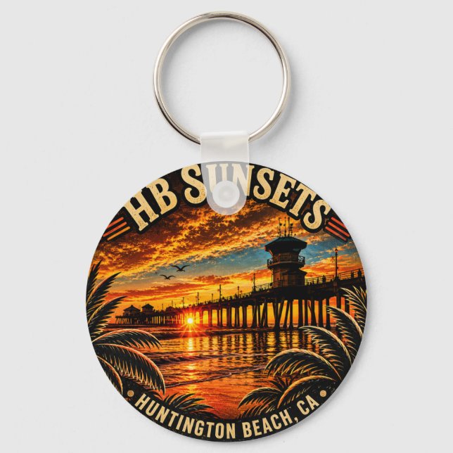 Chaveiro Pulseira de Chaves HB Sunsets - Huntington Beach,  (Frente)