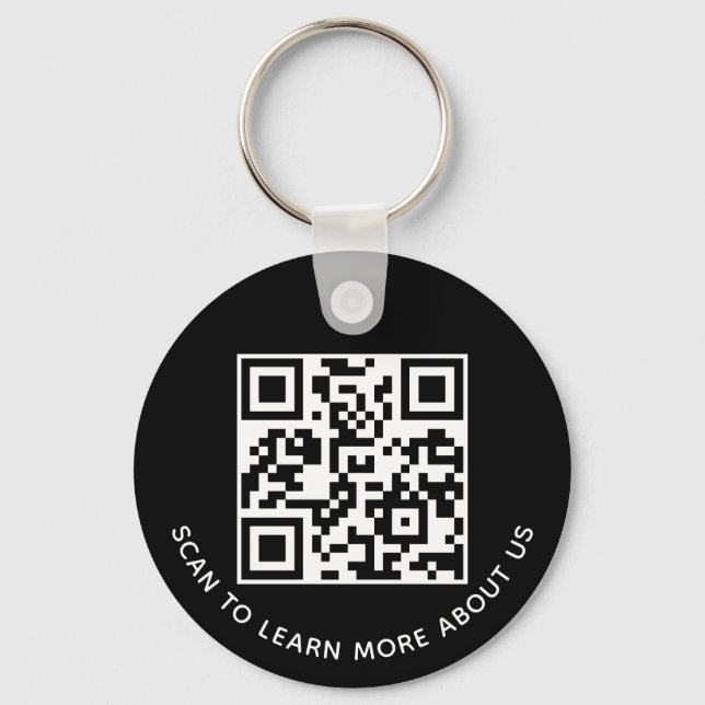 Chaveiro Pulseira de Código QR Preto Personalizada com Logo (Frente)
