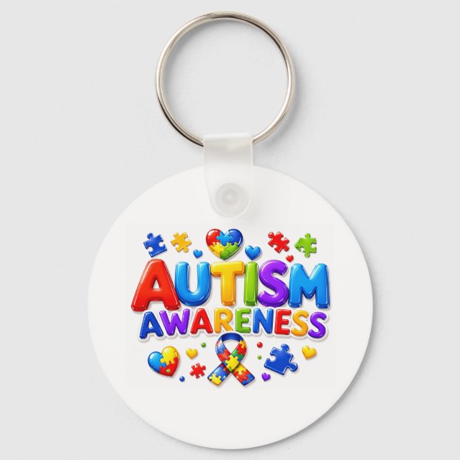 Chaveiro Pulseira de conscientização do autismo (Frente)