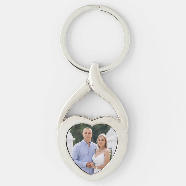 Chaveiro Pulseira de Coração com Foto Romântica Personaliza (Frente)