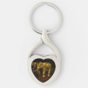 Chaveiro Pulseira de Coração de Elefante Dourado
