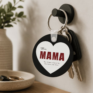 Chaveiro Pulseira de Coração de Mama Personalizada Moderna