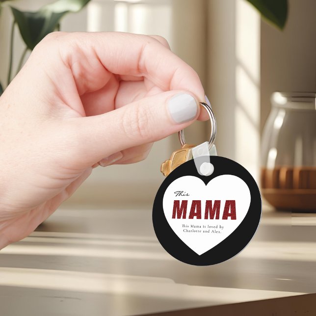 Chaveiro Pulseira de Coração de Mama Personalizada Moderna (Criador carregado)