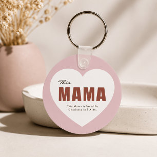 Chaveiro Pulseira de Coração de Mama Personalizada Moderna