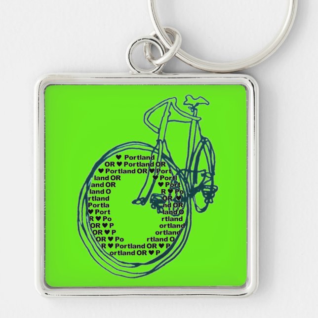 Chaveiro Pulseira de Coração de Portland Bicicleta (Frente)