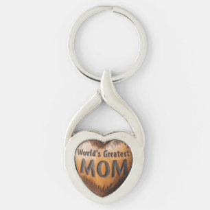 Chaveiro Pulseira de Coração Torcido de Metal da Melhor Mãe
