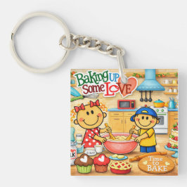 Chaveiro Pulseira de Corrente com "Baking Up Some Love"