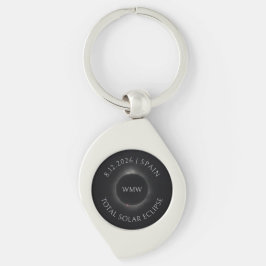 Chaveiro Pulseira de Eclipse Solar Total Data Local Inicial