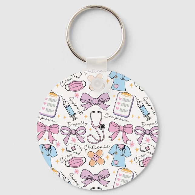 Chaveiro Pulseira de Enfermeira Personalizada | Nome de Enf (Frente)