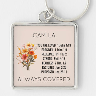 Chaveiro Pulseira de Escrituras Florais Personalizadas