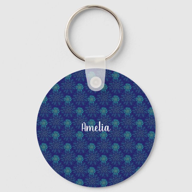 Chaveiro Pulseira de Estampa Floral (Frente)