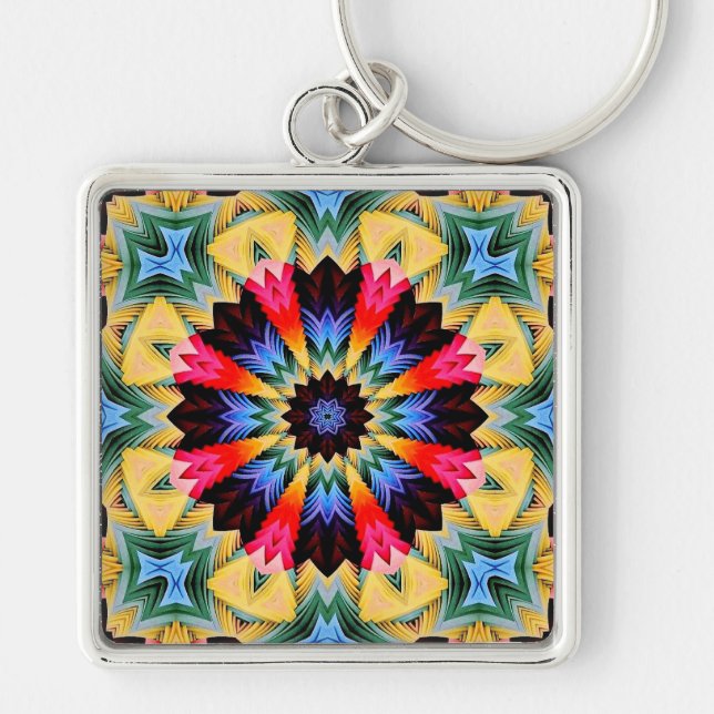 Chaveiro Pulseira de Flor Amarela Abstrata (Frente)