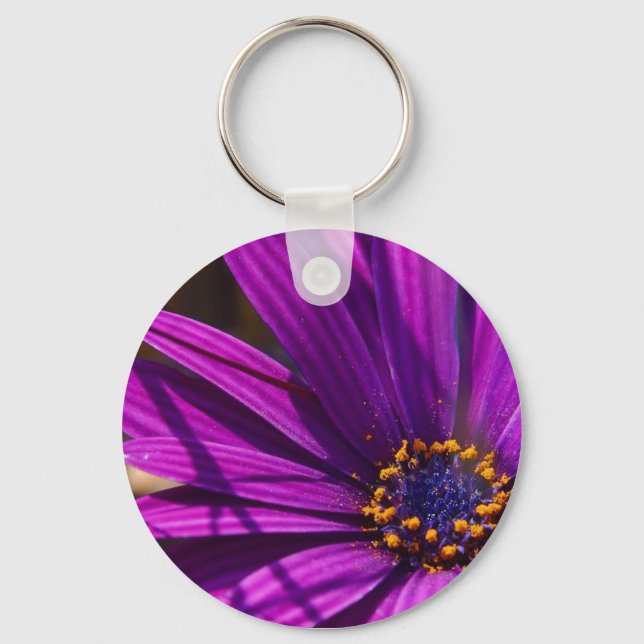 Chaveiro pulseira de flor roxa com pólen (Frente)