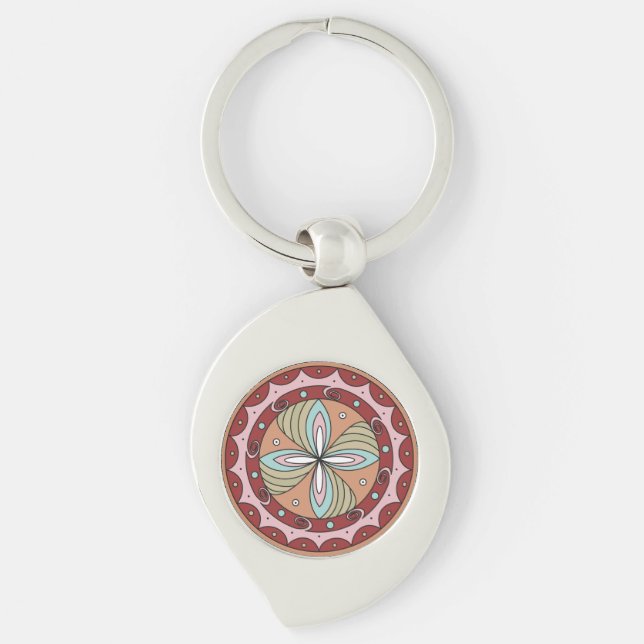 Chaveiro Pulseira de Flor Solar de Trypillian em forma de F (Frente)