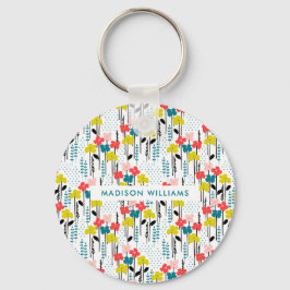 Chaveiro Pulseira de Flores Monogramadas Minimalista Modern