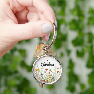 Chaveiro Pulseira de Flores Silvestres Personalizada, Prese