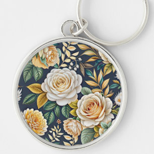 Chaveiro pulseira de flores vintage