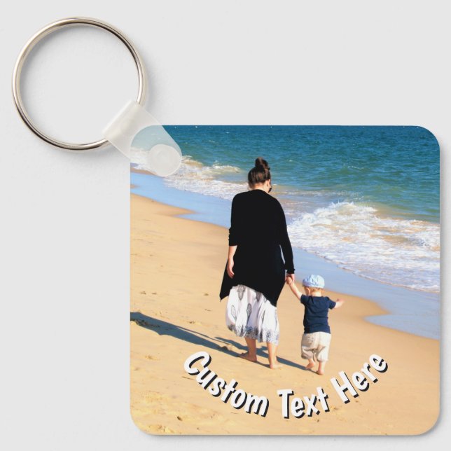 Chaveiro Pulseira de Foto Personalizada com Texto (Frente)