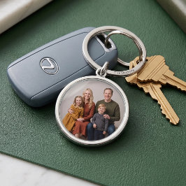 Chaveiro Pulseira de Foto Redonda Personalizada Família Pre