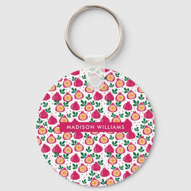 Chaveiro Pulseira de Frutas Monogramadas Minimalista Modern (Frente)