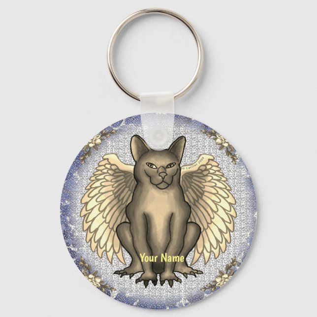 Chaveiro Pulseira de Gárgula de Gato  (Frente)