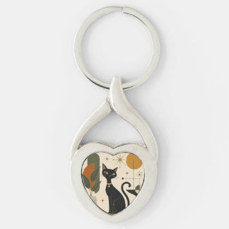 Chaveiro Pulseira de Gato Meados do Século