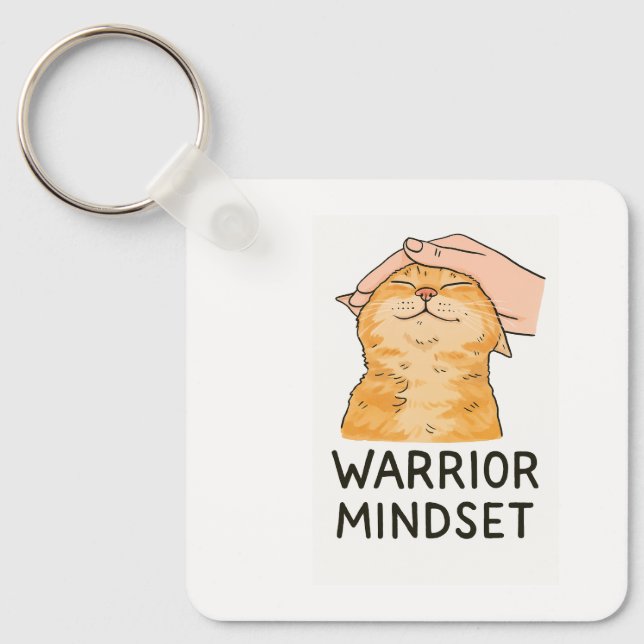 Chaveiro Pulseira de Gatos com Mentalidade de Guerreiro – V (Frente)