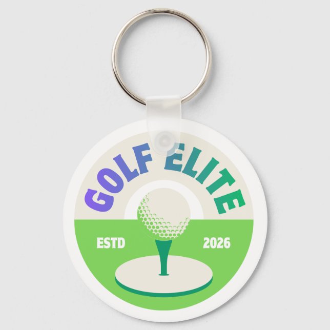 Chaveiro Pulseira de golfe personalizada | Presente redondo (Verso)