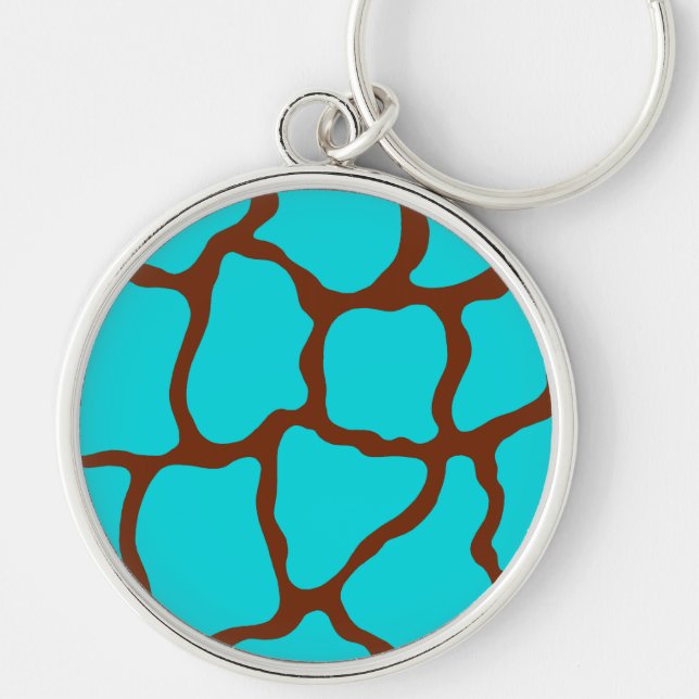 Chaveiro Pulseira de impressão de girafa turquesa (Frente)