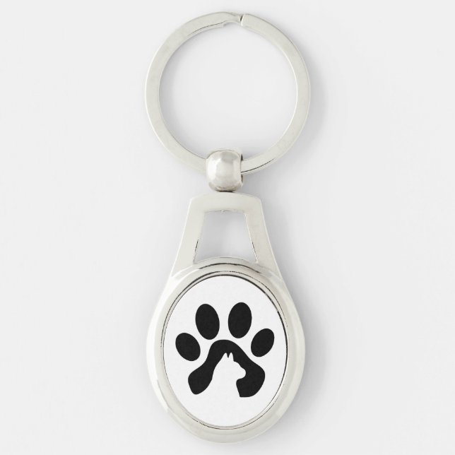 Chaveiro Pulseira de impressão de pata de gato, ideia de pr (Frente)