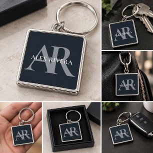 Chaveiro Pulseira de Inicial e Nome Personalizado Monograma