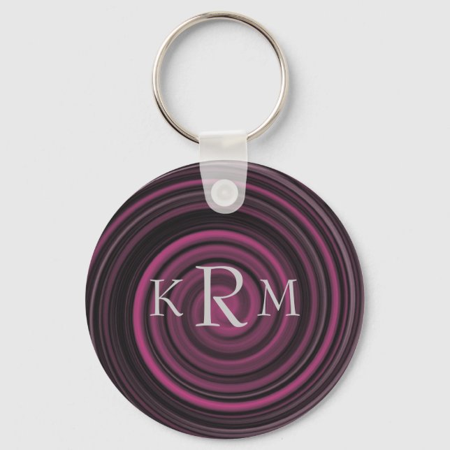 Chaveiro Pulseira de Inicial Monogramada com Redemoinhos de (Frente)