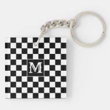 Pulseira de Inicial Personalizada, Xadrez Preto e