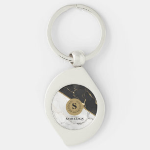 Chaveiro Pulseira de mármore atemporal monogramada