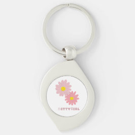 Chaveiro Pulseira de metal com um desenho floral
