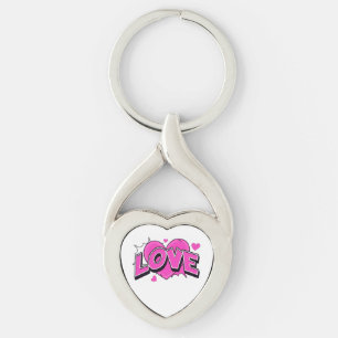 Chaveiro Pulseira de Metal LOVE Coração Torcido