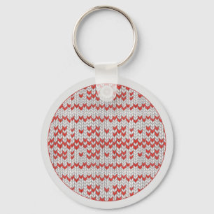 Chaveiro Pulseira de metal redonda RED NORDIC KNIT / Cinza