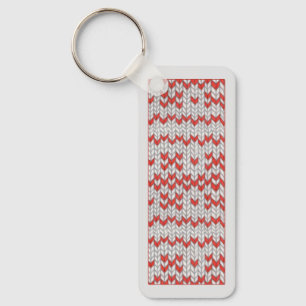 Chaveiro Pulseira de Metal Retangular RED NORDIC KNIT / Cin