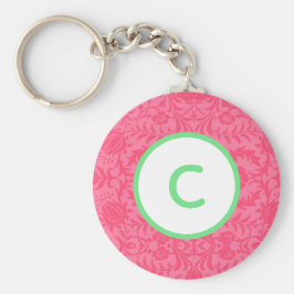 Chaveiro Pulseira de Monograma Floral Rosa