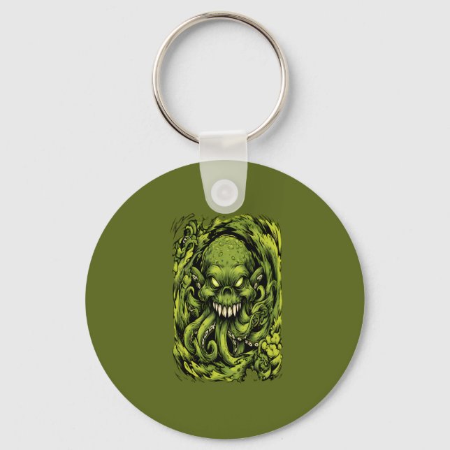 Chaveiro Pulseira de Monstro Tentáculo Verde Sinistro (Frente)