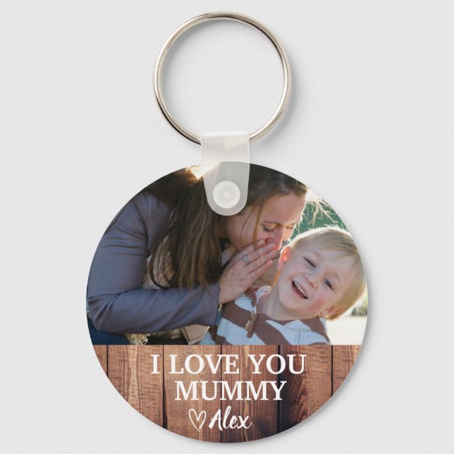 Chaveiro Pulseira de Múmia Personalizada, Eu Amo Você Foto  (Frente)