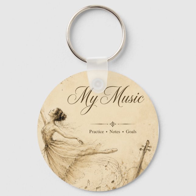 Chaveiro Pulseira de Música de Ballet Vintage (Frente)