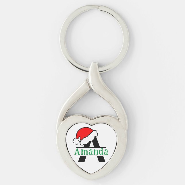 Chaveiro Pulseira de Natal com Monograma Personalizado - Pe (Frente)